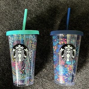 Vera Bradley + Starbucks international collaboration 16oz tumbler w/ lid + straw